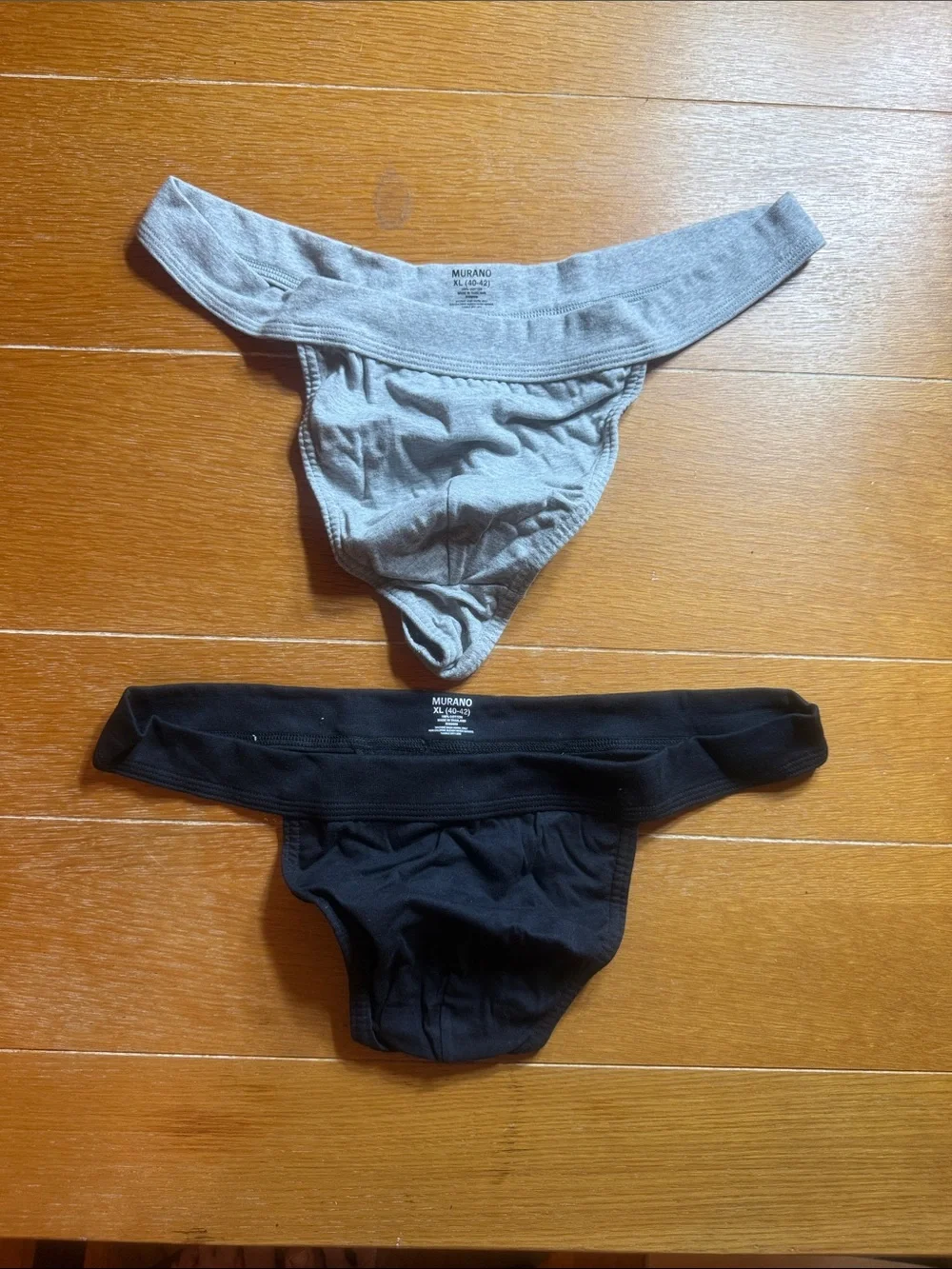 Men’s Murano Two-Pack Thongs in Gray & Black XL